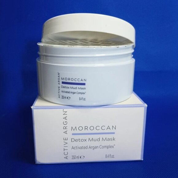 NIB 8.4 floz Active Argan Moroccan Detox Mud Mask MIneral Rich Clay - Picture 1 of 5